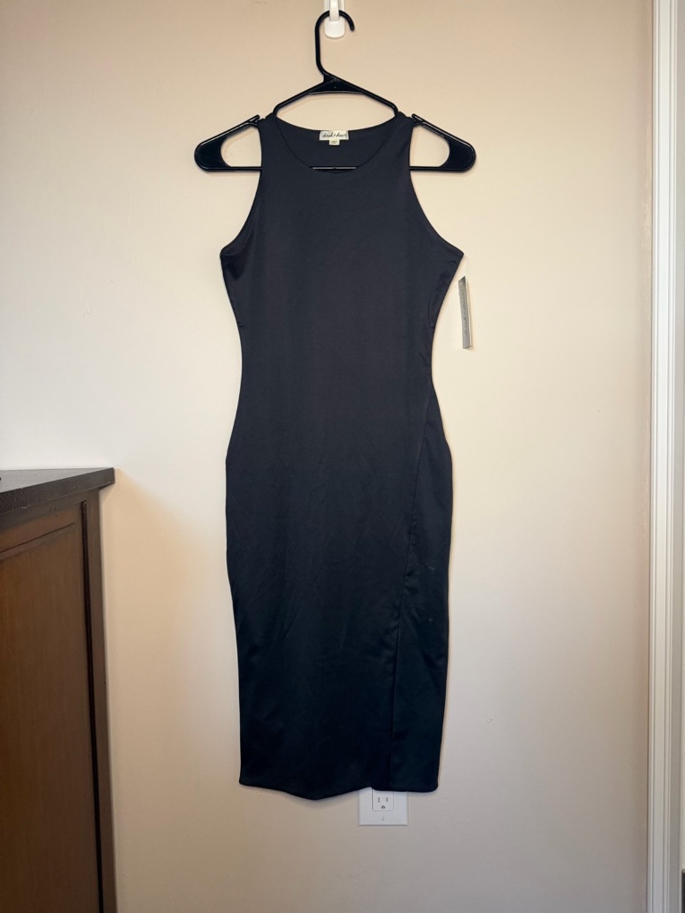 Derek Heart Black Midi Bodycon Dress
